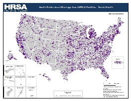 Preview Map of Health Professional Shortage Area (HPSA) Facilities - Dental Health