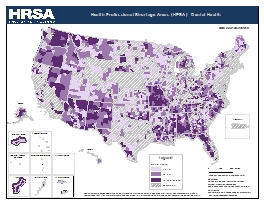 Preview Map of Health Professional Shortage Areas - Dental Health